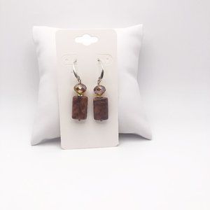 Topaz Crystal Semi Precious Dangle Drop Earnings